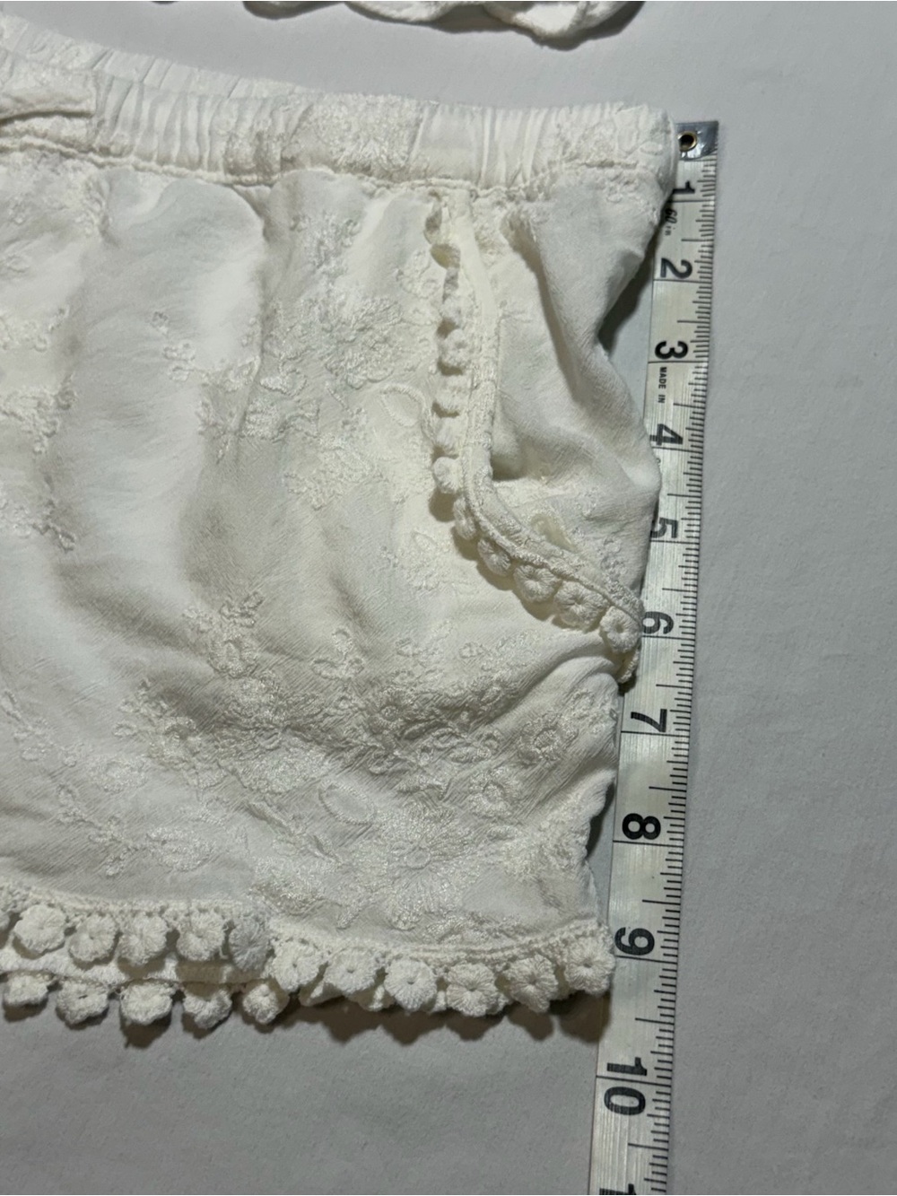 White Lace Trim cami and Shorts Set - Picture 5 of 8
